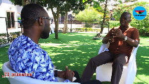 GhanaWeb Editor Kwabena Kyenkyenhene Boateng(L) with Sylvester Mensah(R)