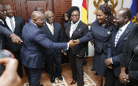 President Akufo-Addo greeting members of the Bar Council