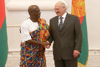 Amb. Kodzo Kpoku Alabo welcomeb by His Excellency (Mr.) Alexander Lukashenko