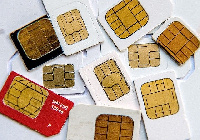 A photo of SIM cards