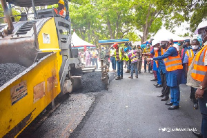 Vice President Dr Mahamudu Bawumia inspecting some road projects