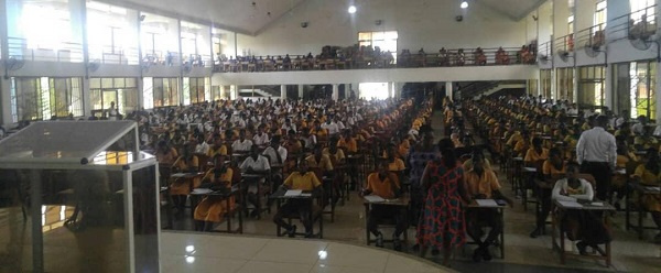 The students partaking in the examination