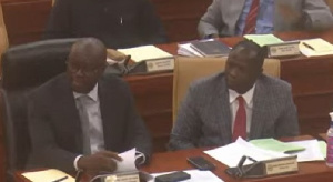 Minority leader Dr. Cassiel Ato Forson (left) with the deputy Minority leader, Kofi Armah Buah