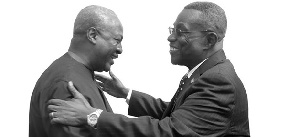 Former President John Dramani Mahama with late predecessor Professor John Evans Atta Mills