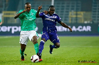 Ghana international Frank Acheampong is been challenged by an opponent