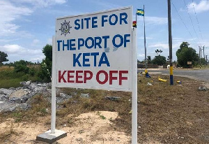 Signage at the proposed site of the Keta Port