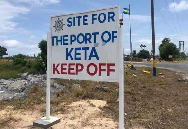 Signage at the proposed site of the Keta Port