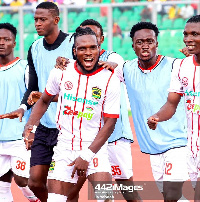 Asante Kotoko players in jubilant mood