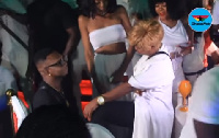 Afia Schwarzenegger dancing at DJ Mensah's birthday party