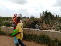 Bridge where Rebecca Mashilo was swept by heavy floods in Swaneville.