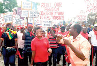 Teachers on strike.     File photo.