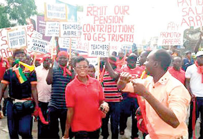 Teachers on strike.    Photo: From files.