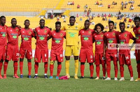 Kotoko players line up before a fixture