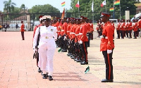 The Ghana Navy takes over guard duties at the Flagstaff House for the next three months