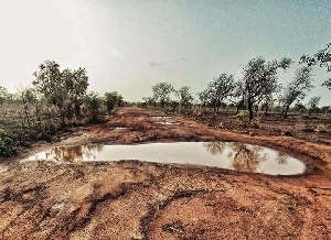 Motorist struggle to ply roads leading to Gwollu, the hometown of Dr. Hilla Limann