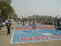 A volleyball game