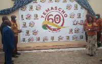 Some school authorities unveiling the logo of the anniversary