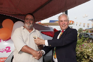 Alan Bouwer was presented with the keys of a brand-new Hyundai Accent saloon car