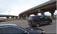 Toyota Camry skidded off the Mallam Junction stretch of the N1 highway unto the main Mallam-Kasoa ro