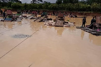 Illegal miners on the River Ankobra