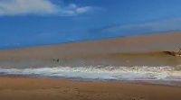 How the beach along Cape Coast looks