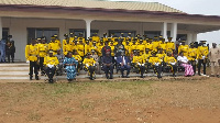 Lydia Alhassan with the Vice President and other prison officers