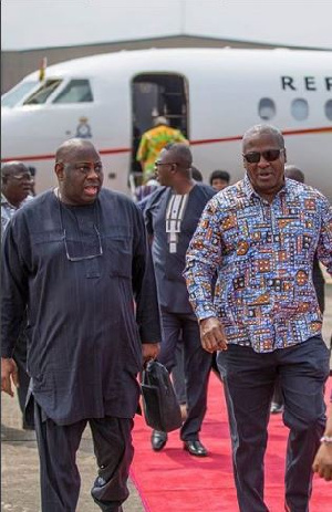 President John Mahama was welcomed at the Murtala Muhammed Int'l Airport by Chief Dele Momodu