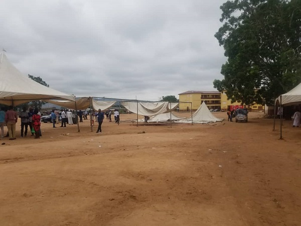 Canopies being taken down after delegates were dispersed