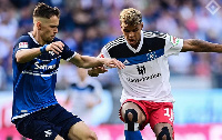 Ransford-Yeboah Konigsdorrfer (right) in action against  Darmstadt