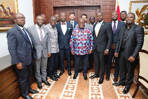 Delegation from Oracle Ghana in a group picture with the President of Ghana, H.E Akufo-Addo