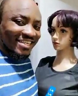 Comedian DKB with his 'sex doll' girlfriend