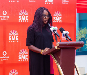 Tawa Bolarin speaking at the SME Month 2023 launch