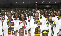 The newly qualified medical and dental practitioners at the ceremony