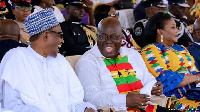 President Akufo-Addo in a hearty chat with Buhari