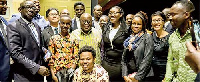 President Akufo-Addo with a section of the Ghanaian community in Rwanda