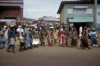 A photo of traders selling on the street of Accra