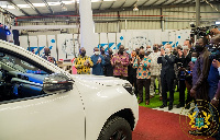 President Nana Addo Dankwa Akufo-Addo at the commissioning of the vehicle plant