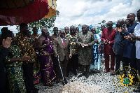 President Nana Addo Dankwa Akufo-Addo with the shovel