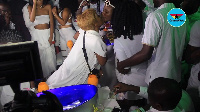 Afia Schwarzenegger kissed Kwame Kardashian at DJ Mensah's all white birthday party