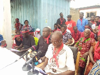 Peter Kofi Adu addressing a press conference