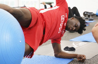 Kudus Mohammed during a gym session