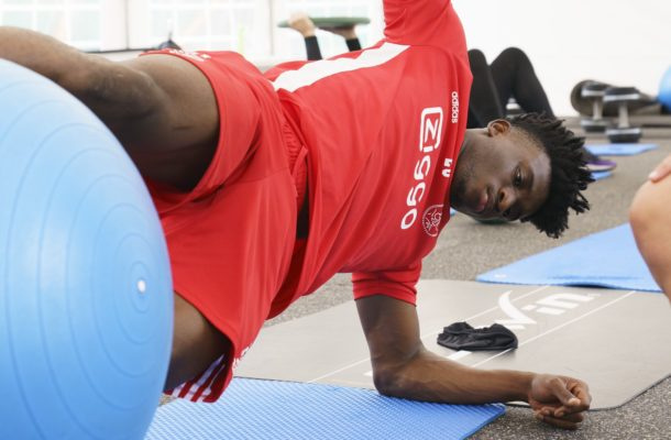 Kudus Mohammed during a gym session