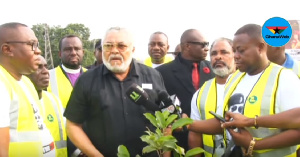 Former President Rawlings planting a tree in commemoration of the 40th June 4 uprising anniversary