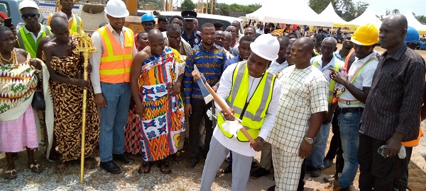 Sod cut for expansion & retooling of Charlotte Dolphyne vocational training institute at Sanzule