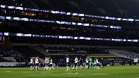 Tottenham acknowledge fans at the end of a Premier League match at Tottenham Hotspur in 2020