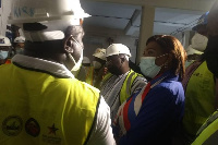 Vice President Dr Mahamudu Bawumia inspecting the  Pokuase Bulk Supply Point