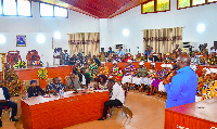 Dr. Mahamudu Bawumia addressing the Central Regional House of Chiefs