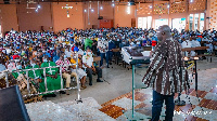 Vice president, Dr. Mahamudu Bawumia addressing congregants