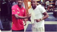 Gyan took the photo with Mayweather in Miami