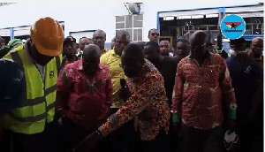 President Akufo-Addo being shown around the plant by Joseph Siaw Agyepong